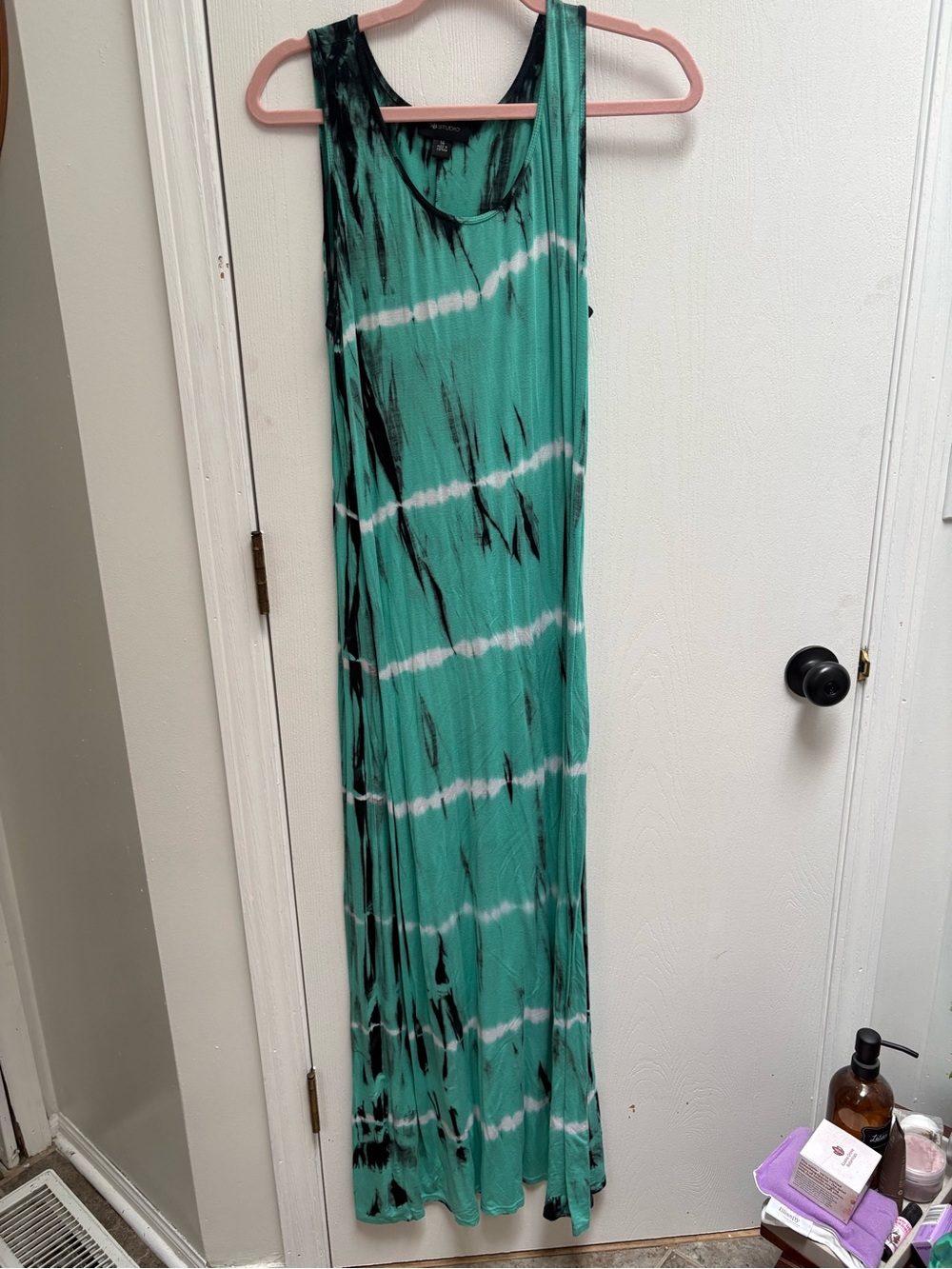 AB Studio Teal and Black Tie-Dye Maxi Dress - cute and comfy!